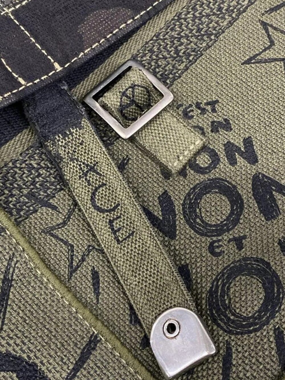 DIOR/ChristianDior Diorcamp - Khaki Black Jacquard Shoulder Bag - Picture 14 of 15